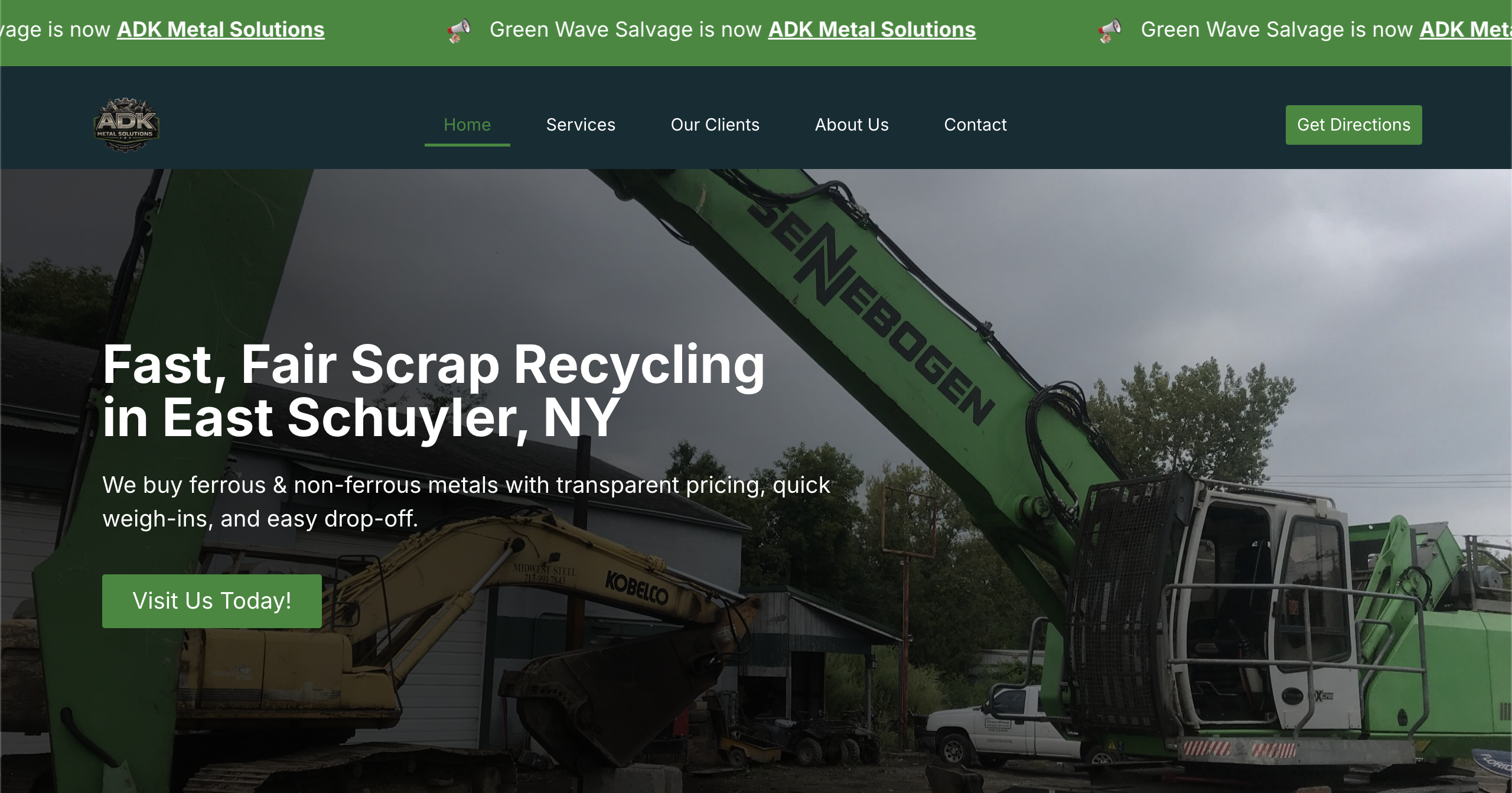 ADK Metal Solutions website