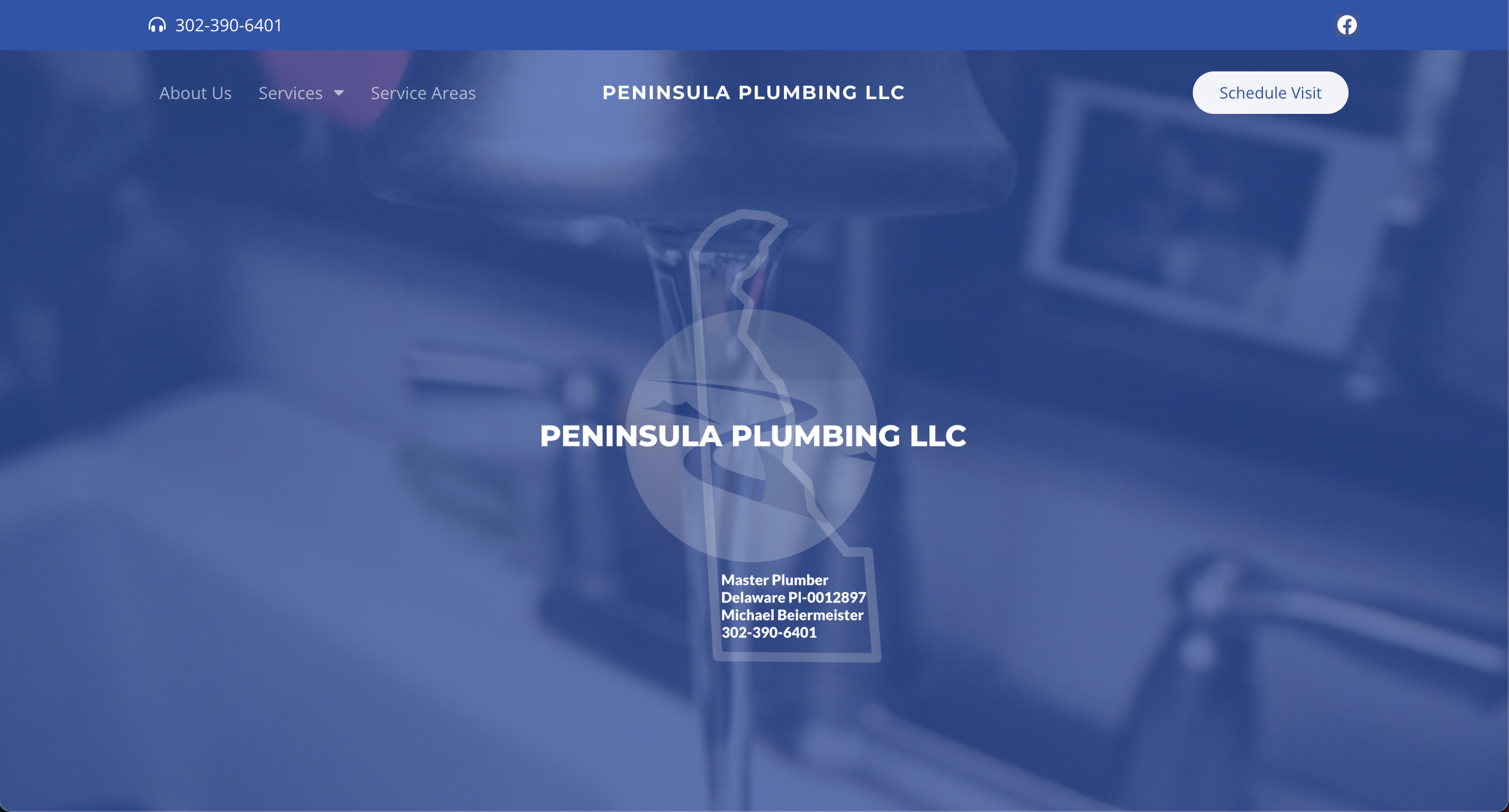 Peninsula Plumbing Delaware website